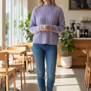 Lavender Cable Knit Sweater